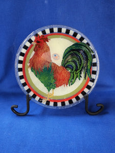 Peggy Karr Glass "Rooster Plate 8 inch"