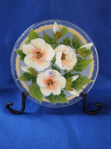 Peggy Karr Glass "Rose Of Sharon Plate 8 inch"