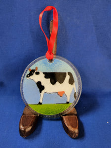 Peggy Karr Glass "Cow Ornament"