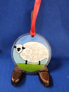 Peggy Karr Glass "Sheep Ornament"