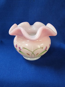 Fenton "Tulip Scroll Rosalene Rose Bowl"