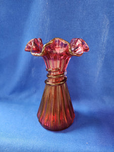 Fenton "Cranberry Wheat Vase"