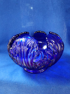 Fenton "Cobalt Leaf Rose Bowl"