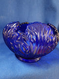 Fenton "Cobalt Leaf Rose Bowl"