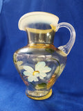 Fenton "Daisy Blue on Silken Sand Pitcher"