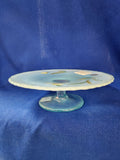 Fenton "Sand Petals on Aquamarine Opalescent Stretch Candleplate"