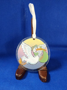 Peggy Karr Glass "Stork Ornament"