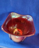 Fenton "Red Stretch Square Vase"