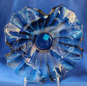 Fenton "Indigo Blue Ribbed Bowl"