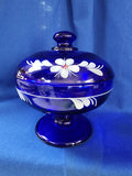 Fenton "Yankee Scroll on Cobalt Candy Box"