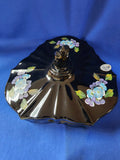 Fenton "Blue Hydrangeas on Black Candy Box"