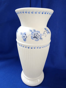 Fenton "True Blue on Milk Adam's Rib Vase"
