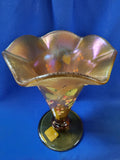 Fenton "Berries on Autumn Gold Trumpet Vase"