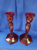 Fenton "Ruby Candle Holders"