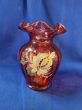 Fenton "Painted Cranberry Vase"
