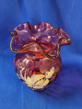 Fenton "Painted Cranberry Vase"