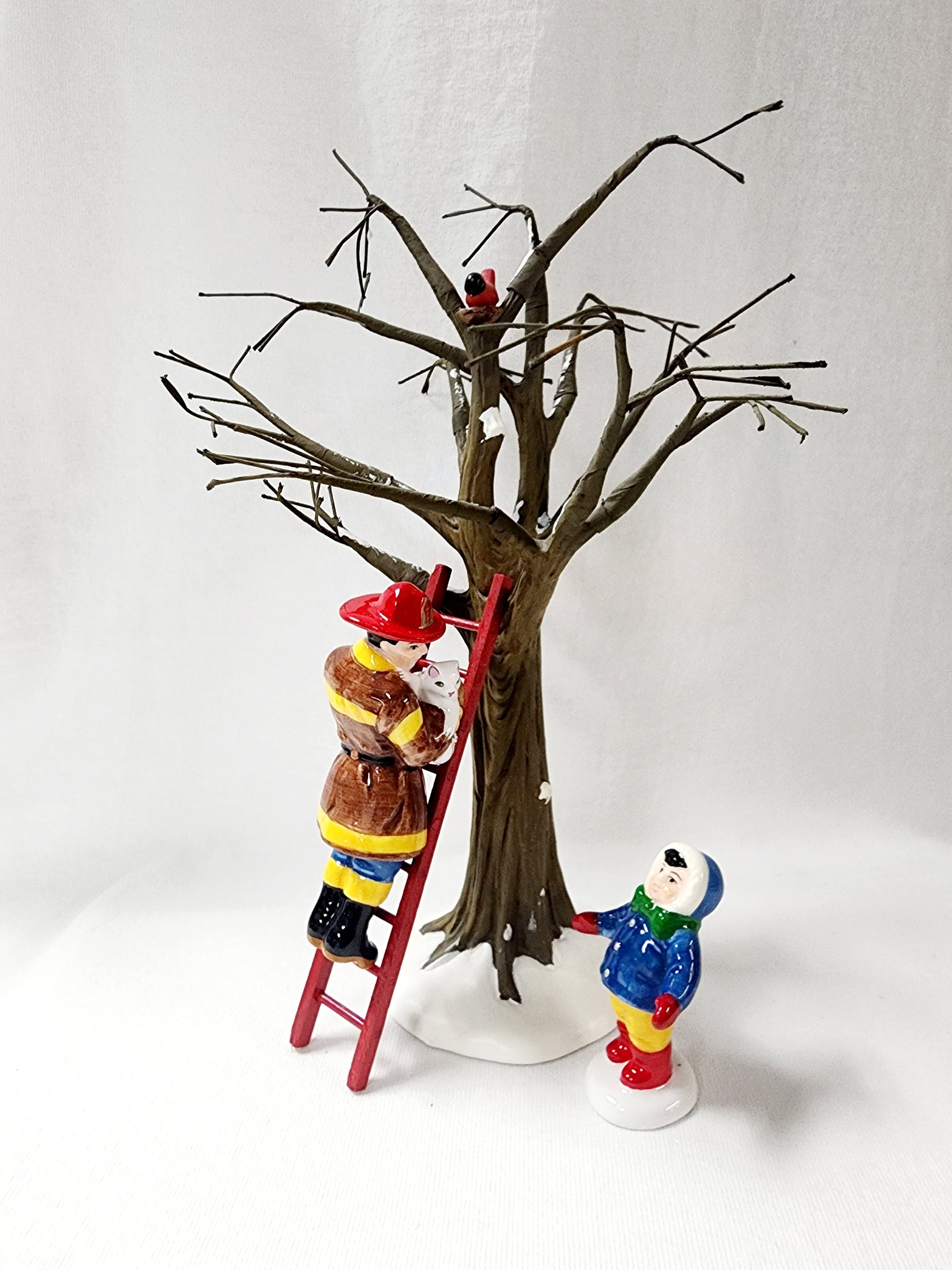 Snow Village Fireman To The Rescue