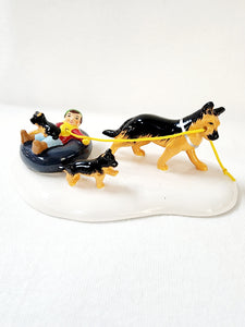 Snow Village "Inner Tube Sled Dog Race"