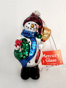 Mercury Glass Ornament "Snowman"