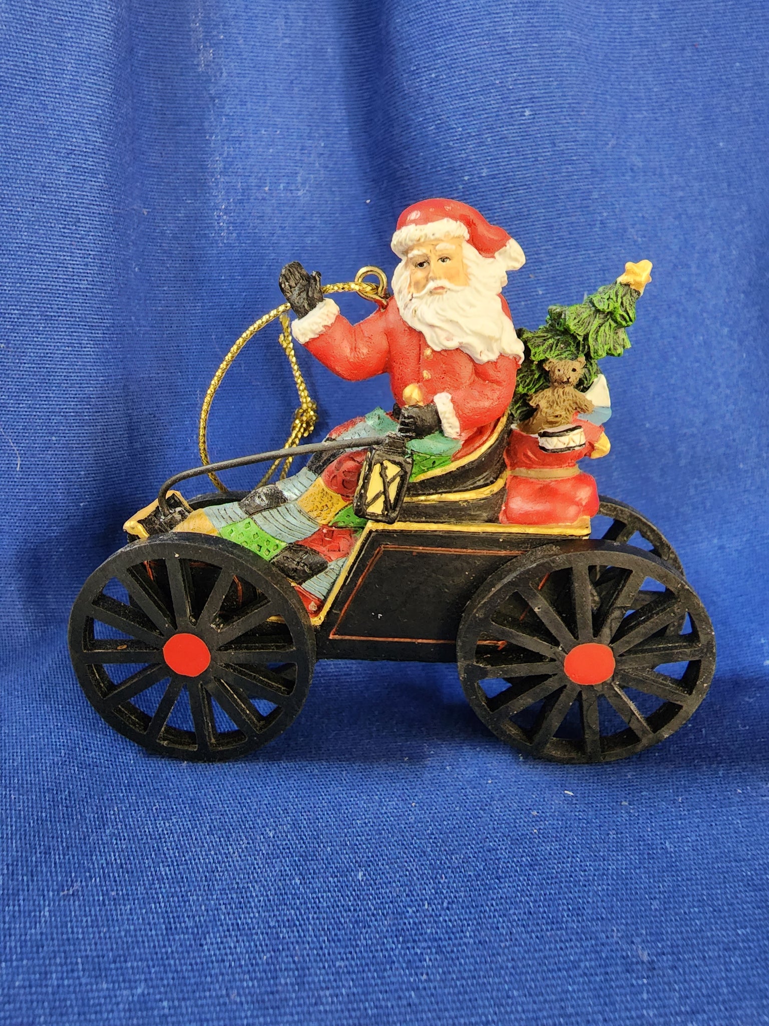 Antique Car Santa Ornament