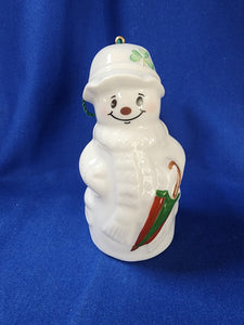 Belleek "Snowman With Umbrella Ornament"