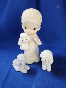 Precious Moments "Nativity - Shepherd With Lambs"