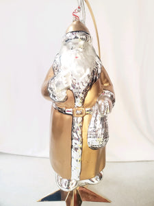 Mercury Glass Ornament "Gold Santa"